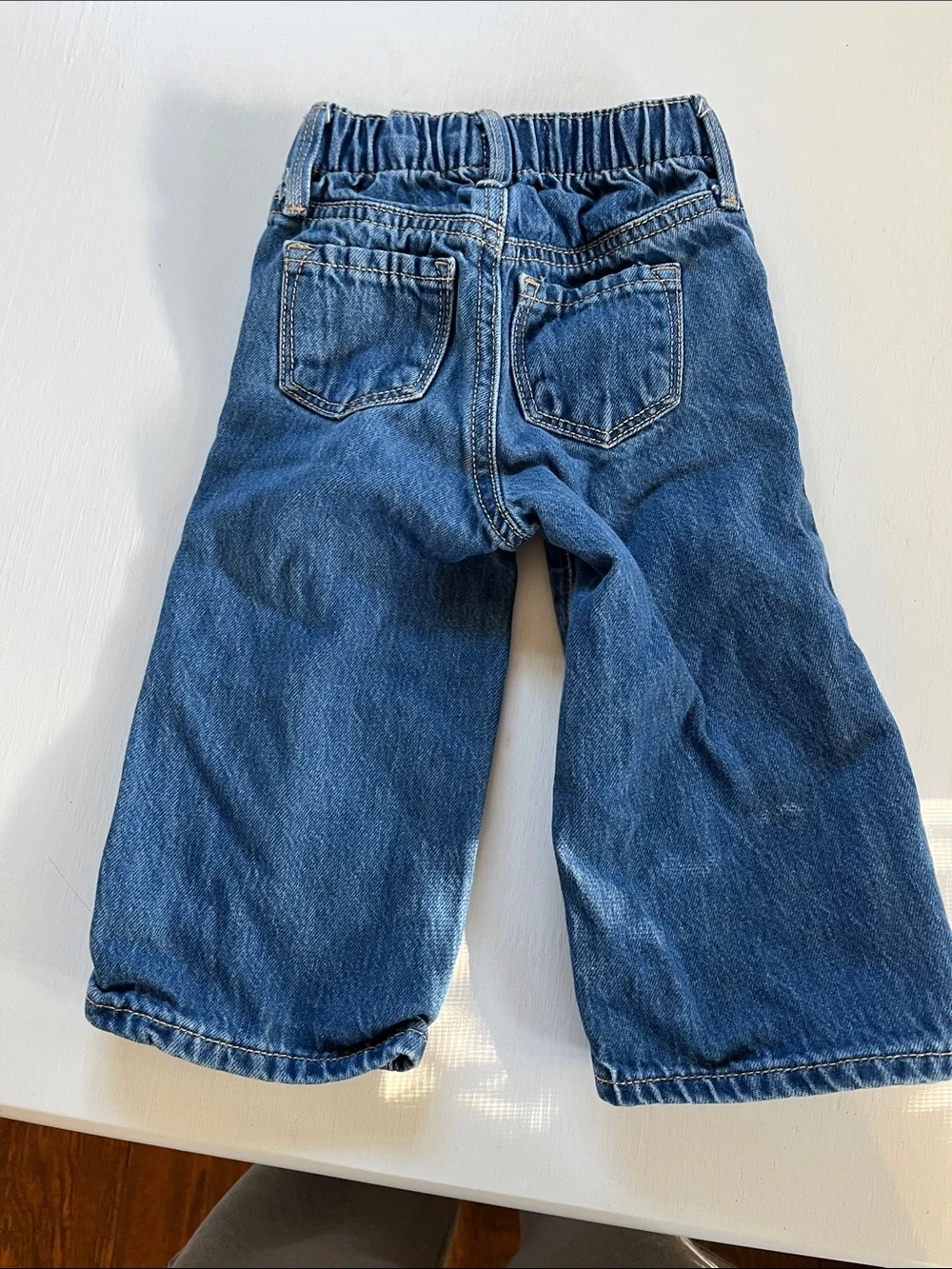 Old Navy Blue Jeans with White Floral Embroidery